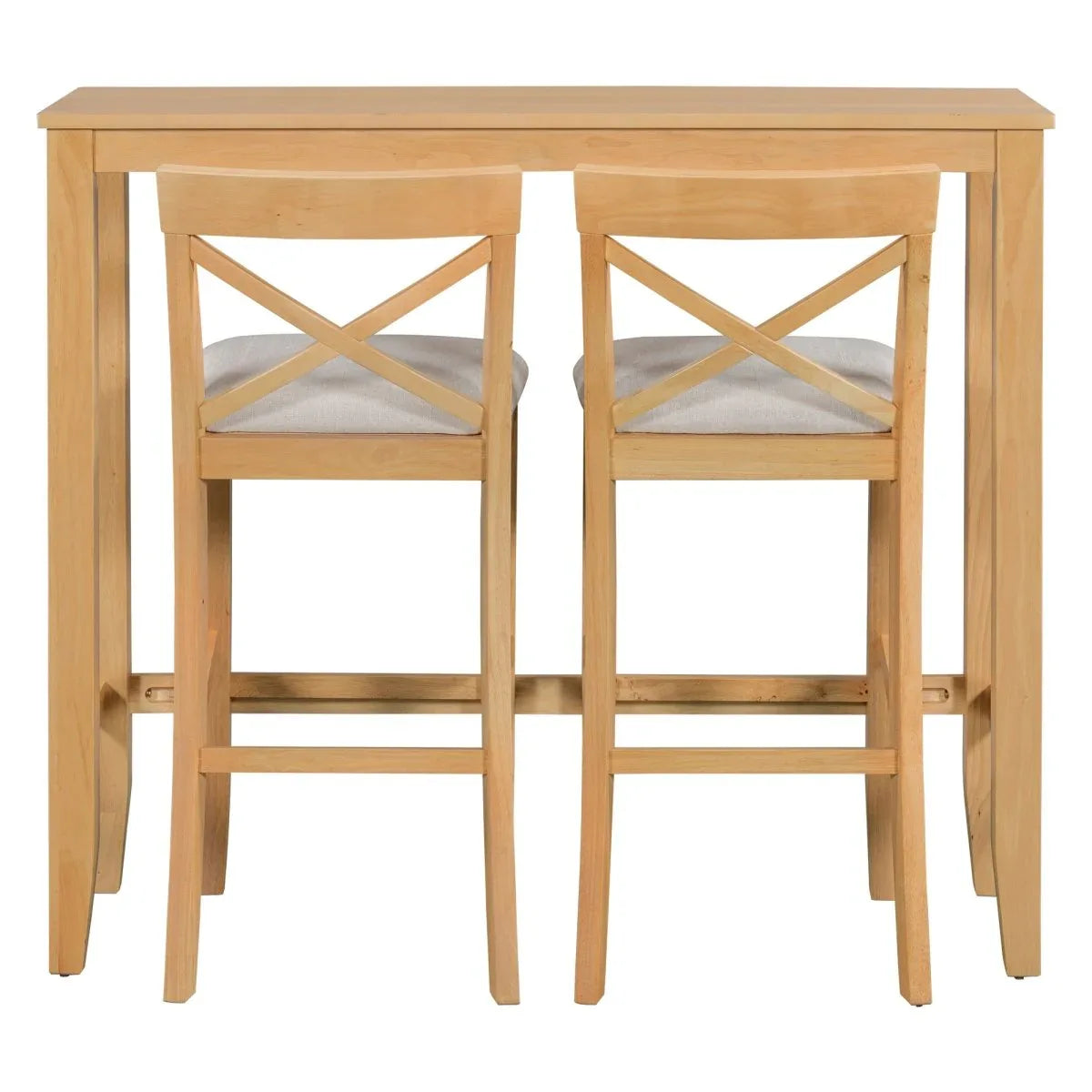Farmhouse Solid Wood 3-Piece Bar Height Dining Set - Omega Lifestyles