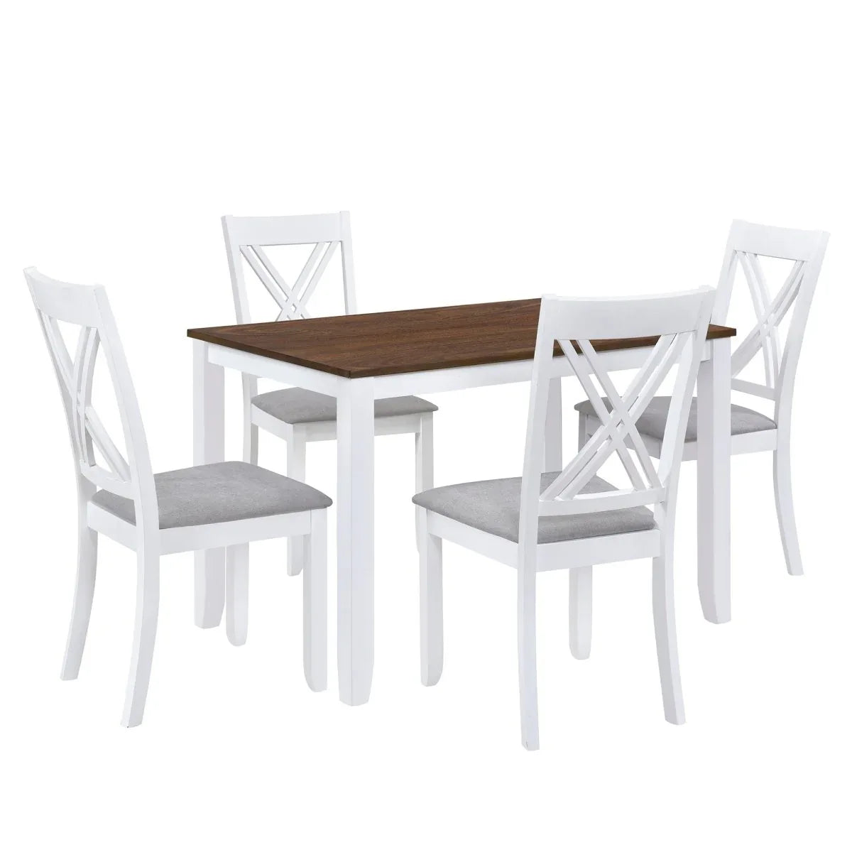 Rustic Solid Wood 5-Piece Dining Table Set For 4 - Omega Lifestyles