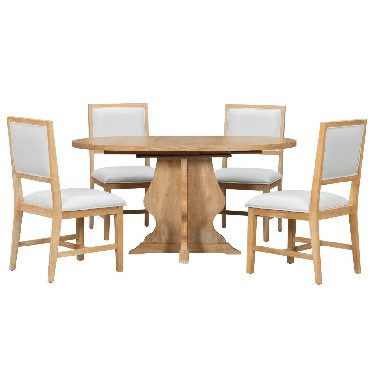 Farmhouse Extendable Solid Wood Dining Table Set - Omega Lifestyles