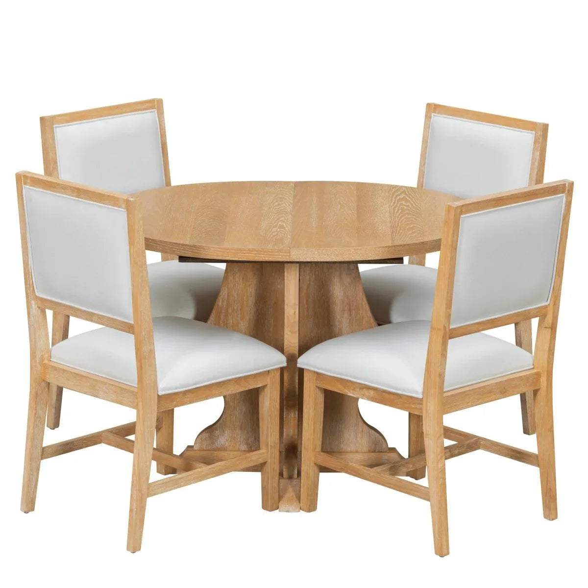 Farmhouse Extendable Solid Wood Dining Table Set - Omega Lifestyles