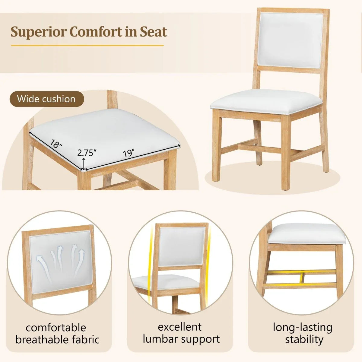 Farmhouse Extendable Solid Wood Dining Table Set - Omega Lifestyles