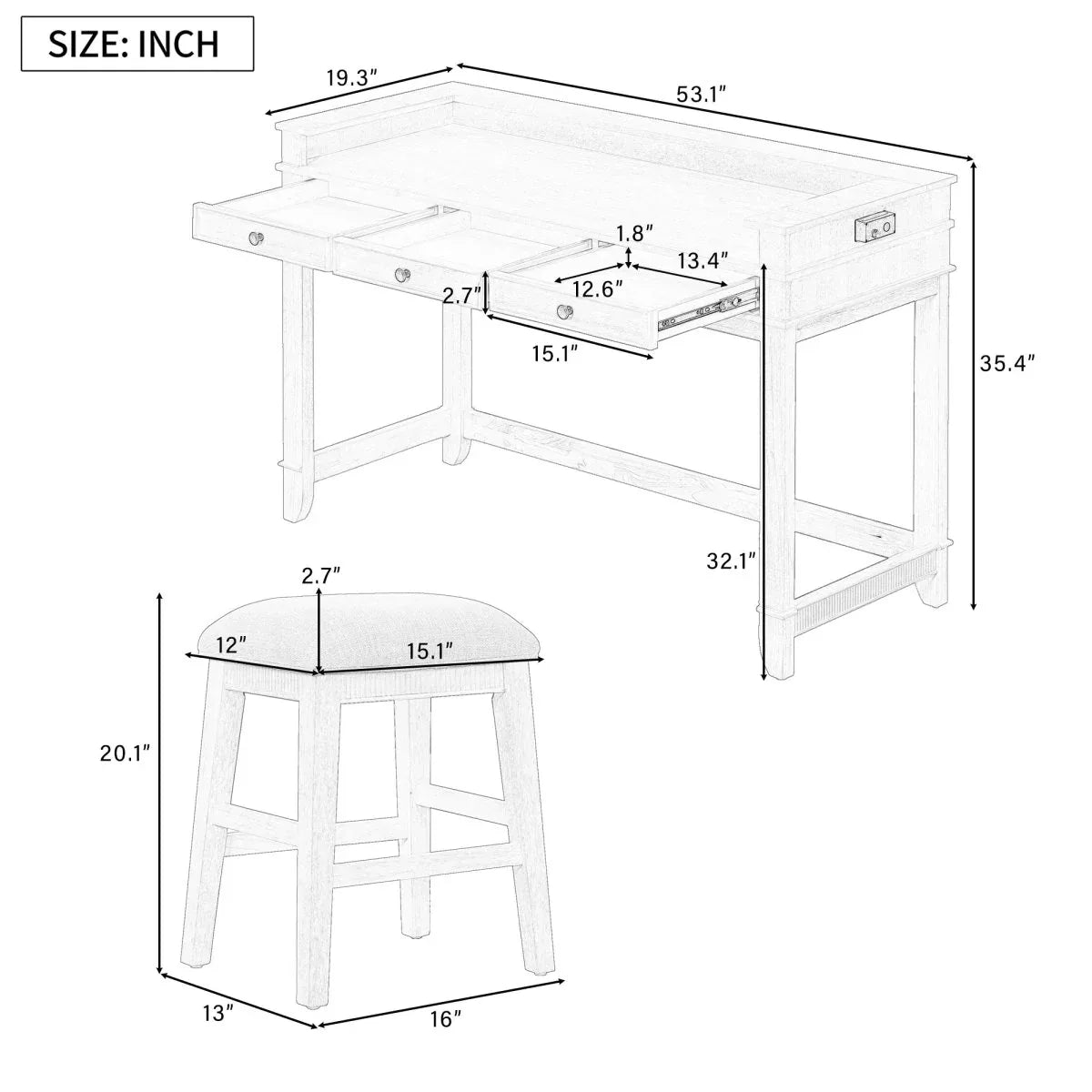 Retro Light Grey Solid Wood Bar Table Dining Set - Omega Lifestyles