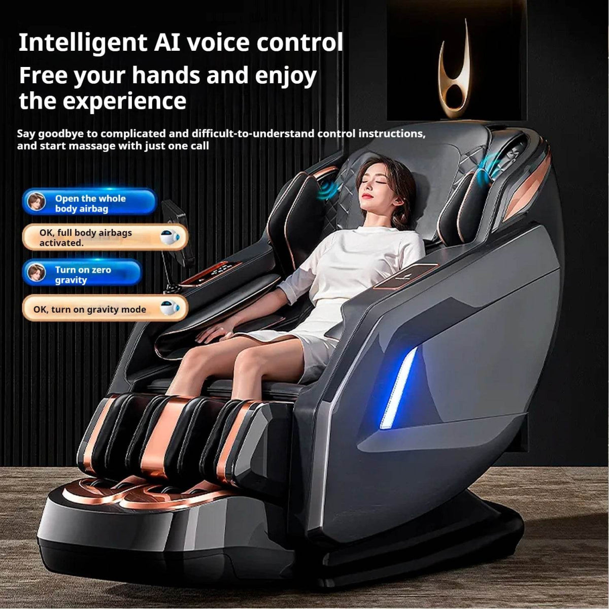 4D SL-Track Zero Gravity Full Body Air Massage Chair - Omega Lifestyles