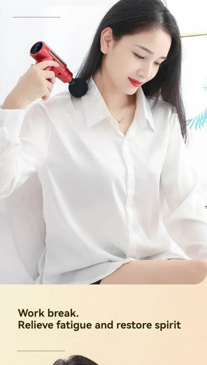 Mini Portable USB Battery Massage Gun With Four Heads - Sleep Galleria