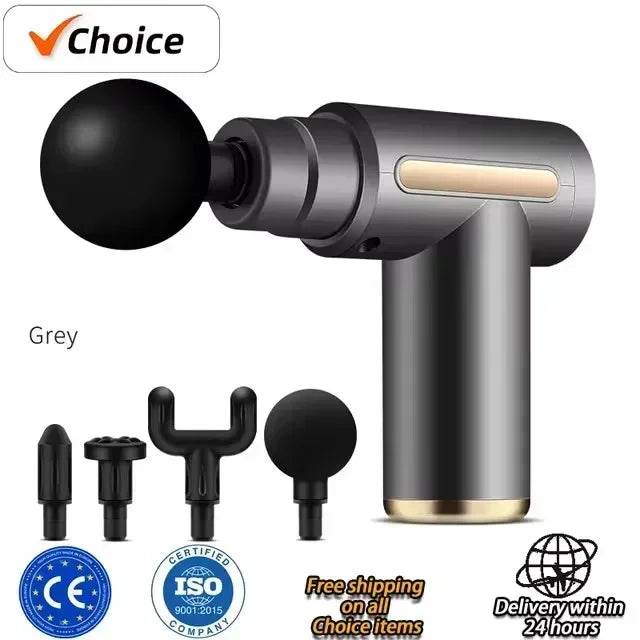 Mini Portable USB Battery Massage Gun With Four Heads - Sleep Galleria