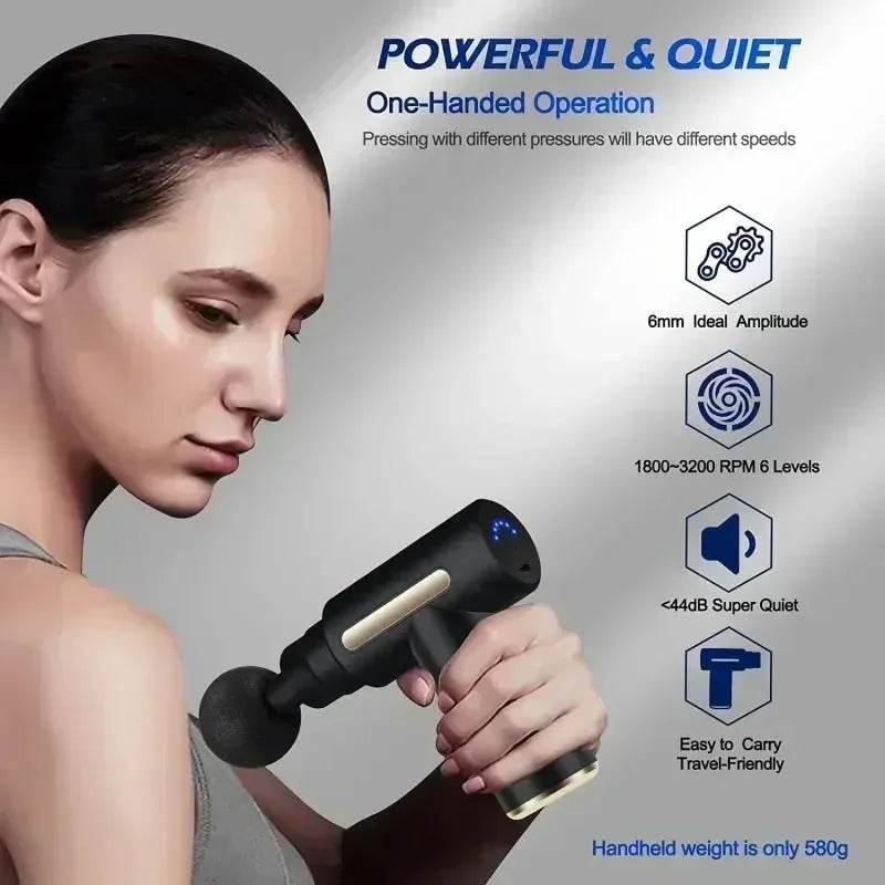 Mini Portable USB Battery Massage Gun With Four Heads - Sleep Galleria