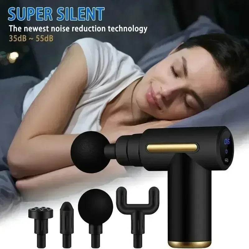 Mini Portable USB Battery Massage Gun With Four Heads - Sleep Galleria