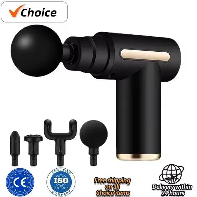 Mini Portable USB Battery Massage Gun With Four Heads - Sleep Galleria