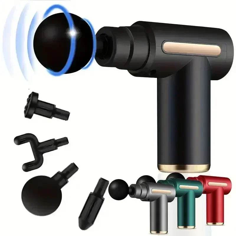 Mini Portable USB Battery Massage Gun With Four Heads - Sleep Galleria