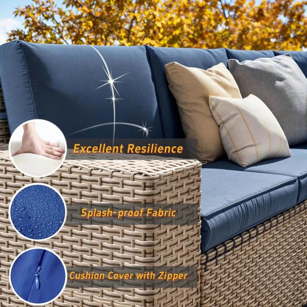 13-Piece Grey Rattan Outdoor Patio Furniture Set - Omega Lifestyles