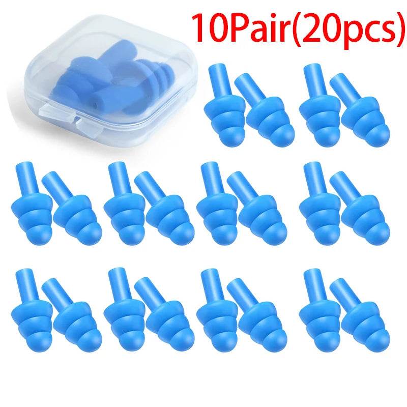 20 Pair Reusable Silicone Noise Cancelling Earplugs - Sleep Galleria