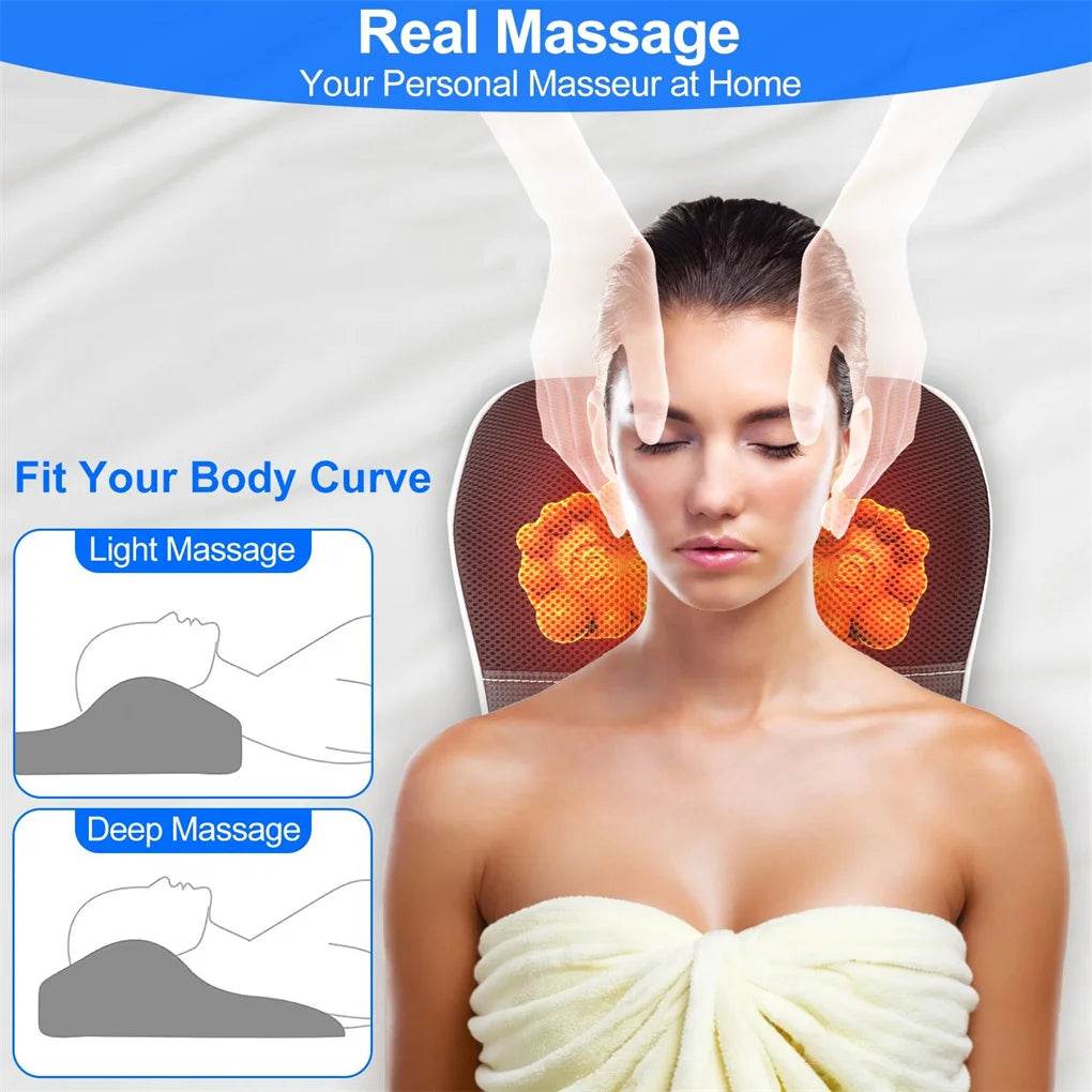 3D Heated Back Massager With Kneading Massage - Sleep Galleria