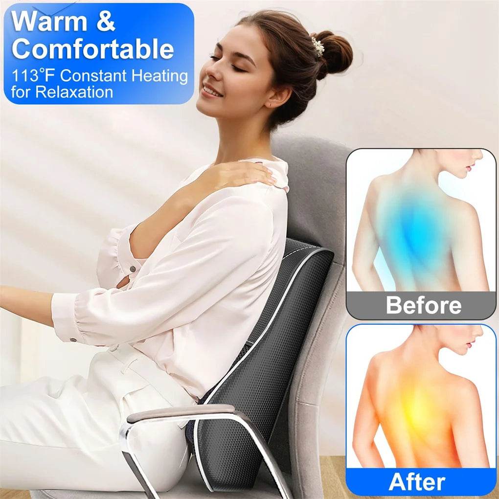 3D Heated Back Massager With Kneading Massage - Sleep Galleria