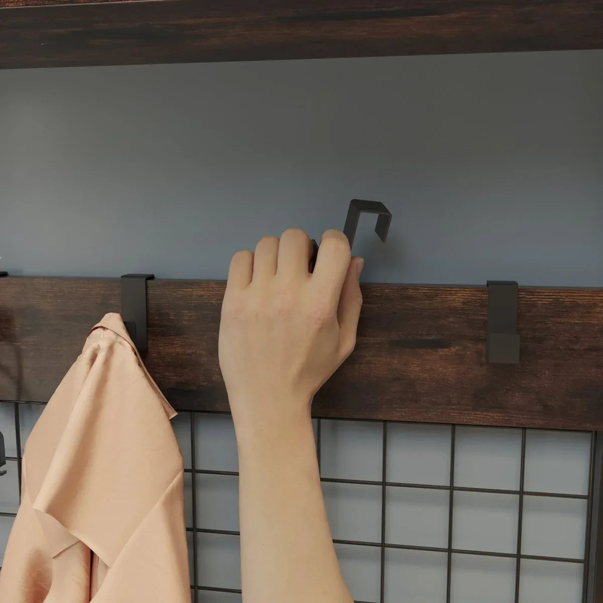 4-In-1 Industrial Entryway Bench Hall Tree With Storage - Omega Lifestyles