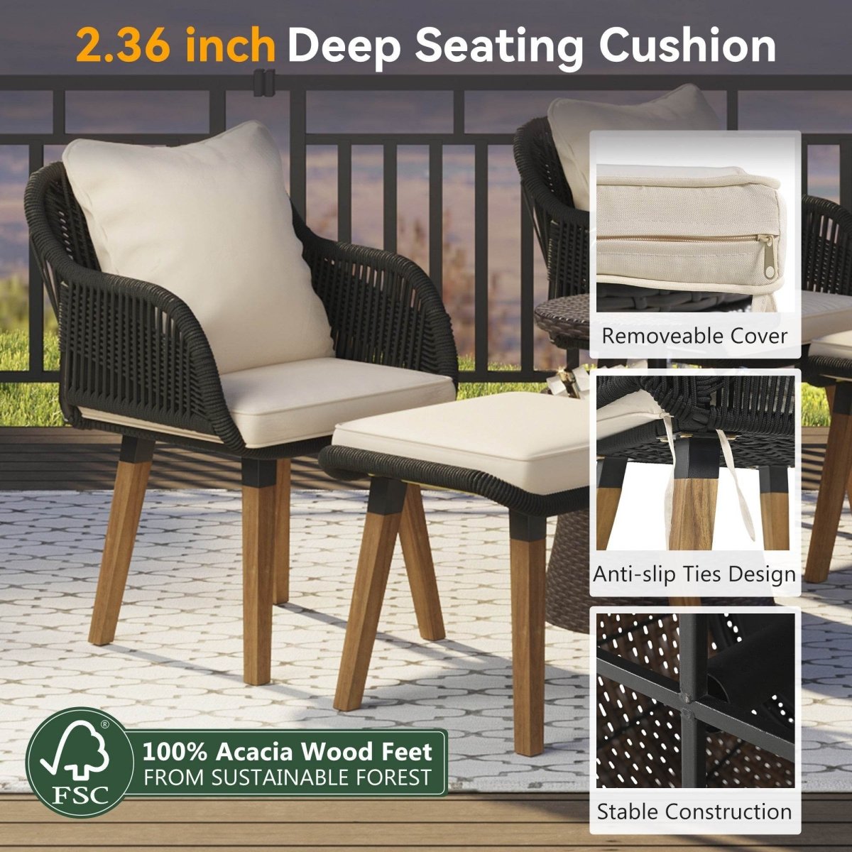 5-Piece Outdoor Patio Furniture Set With Cool Bar Table - Sleep Galleria