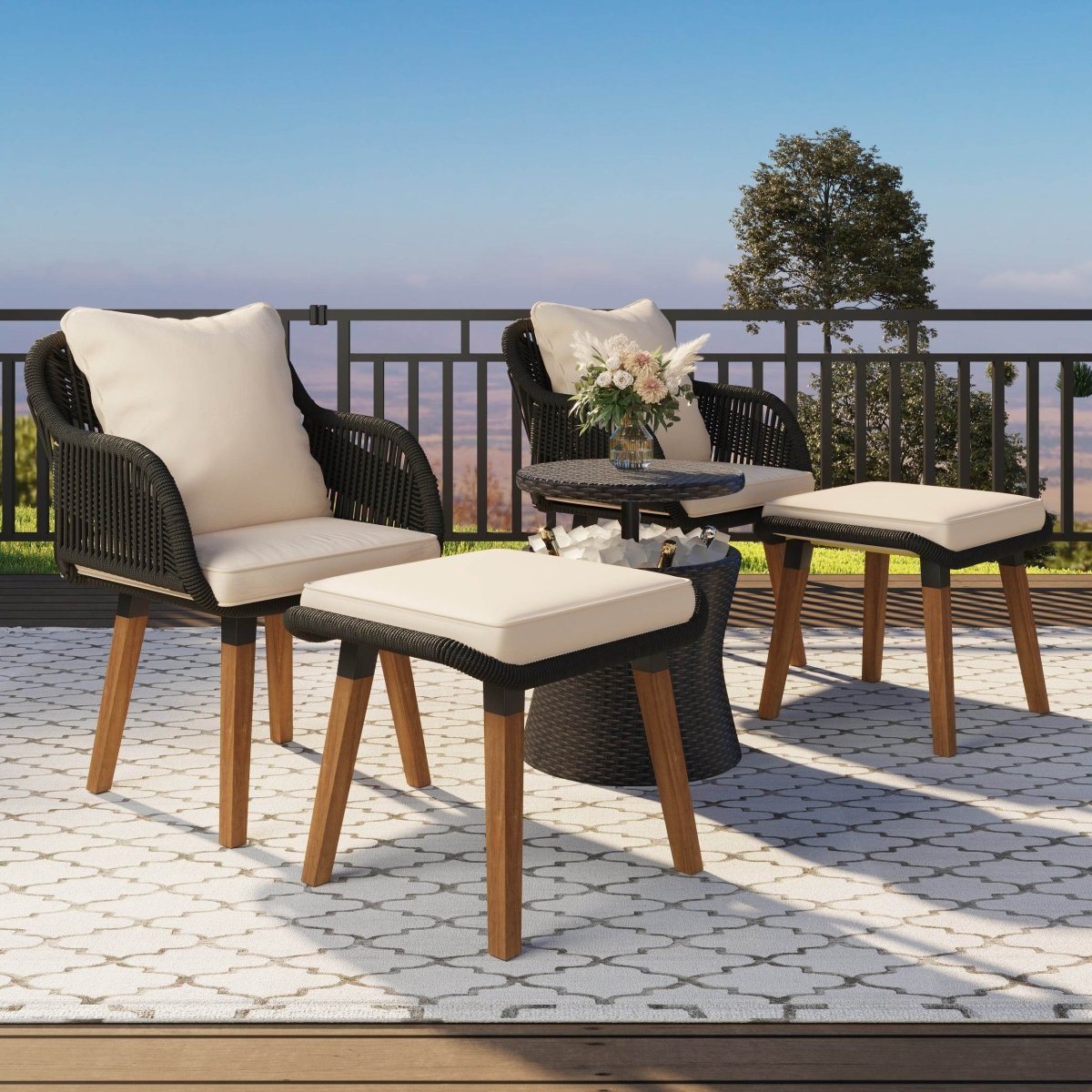 5-Piece Outdoor Patio Furniture Set With Cool Bar Table - Sleep Galleria
