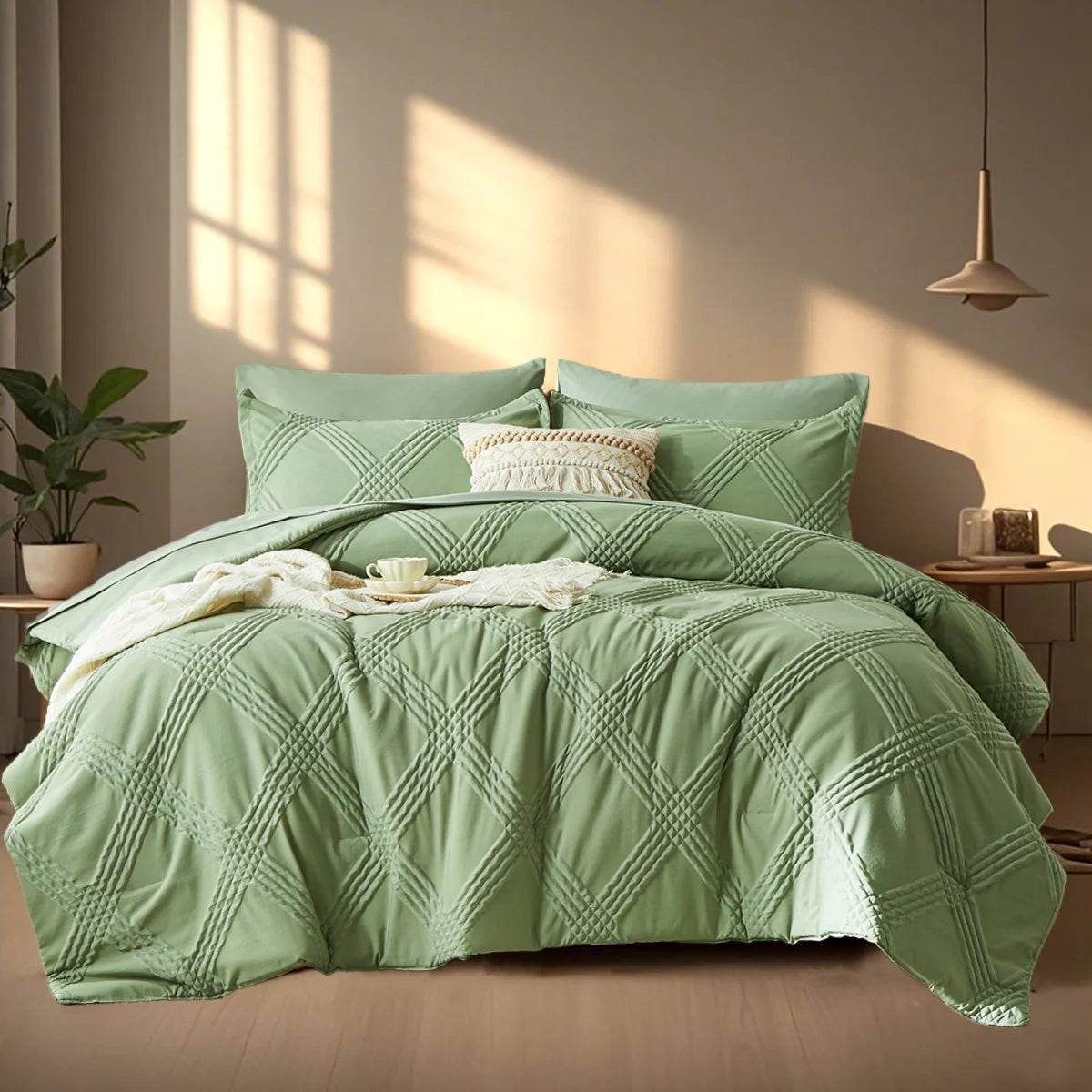 7-Piece Extra Soft Quilted Polyester Bedding Set - Sleep Galleria
