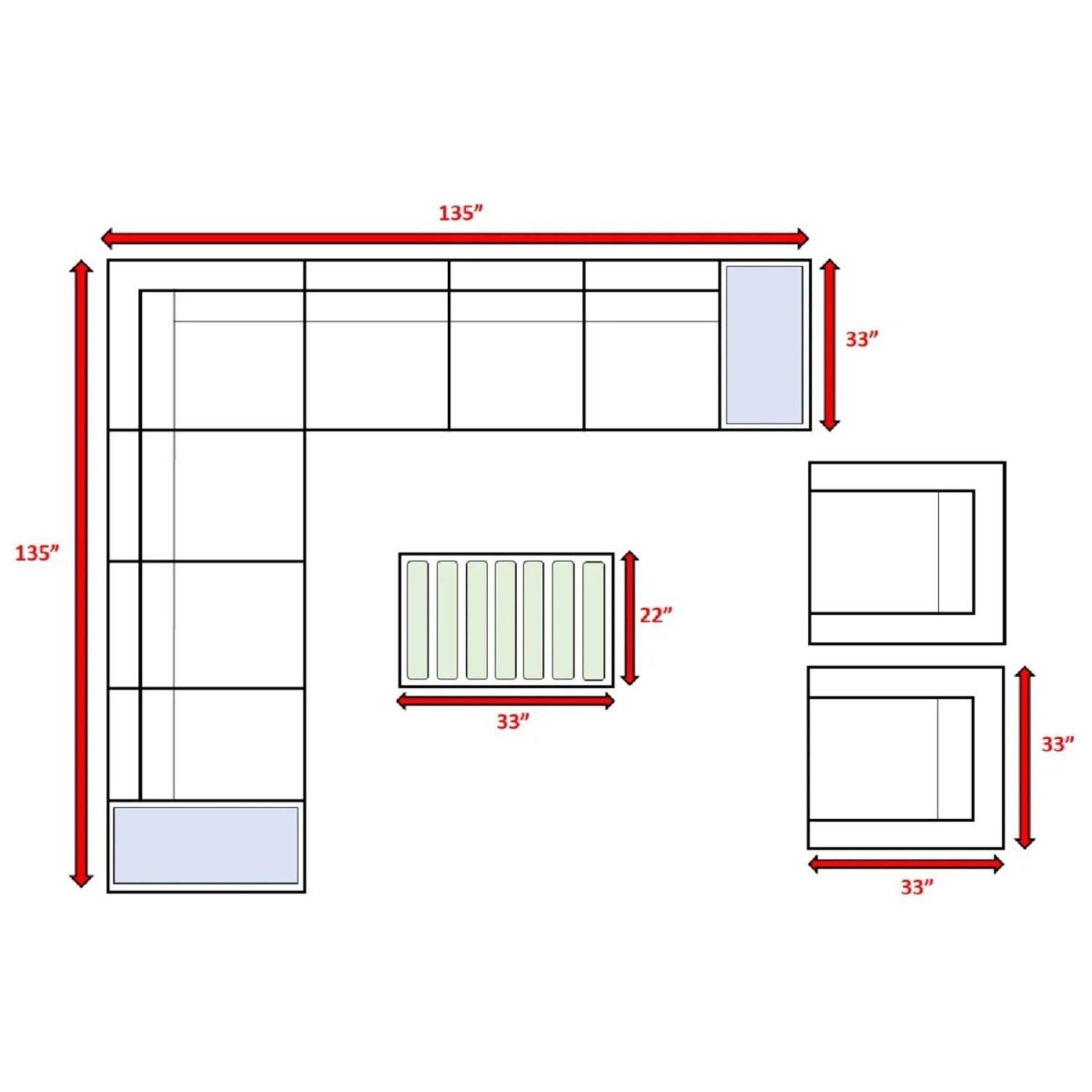 8 - Person Brown HDPE Wicker Outdoor Sofa Seating Set - Veluna - Omega Lifestyles