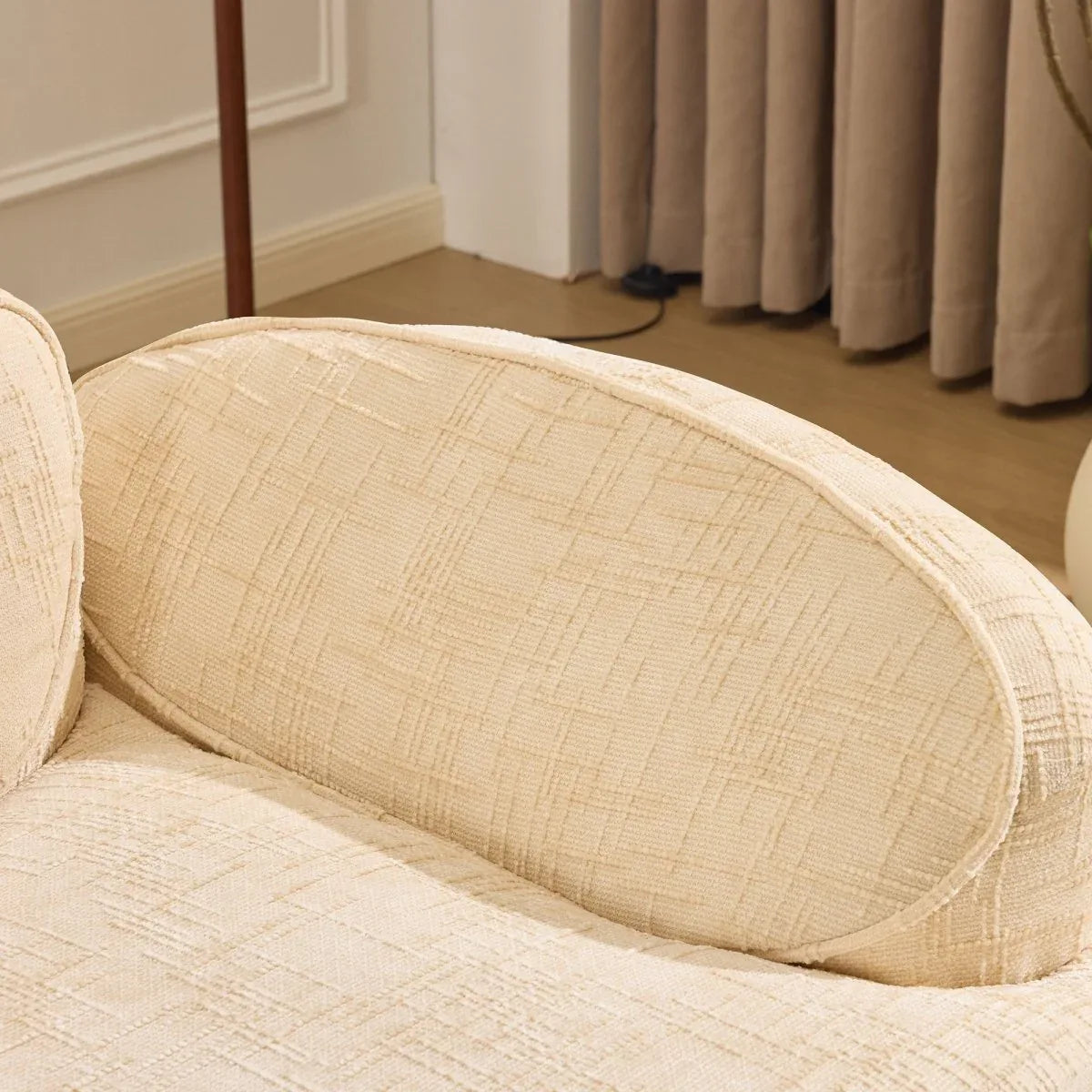 Beige Chenille Fabric Two-Seater Foam Spring Sofa - Omega Lifestyles