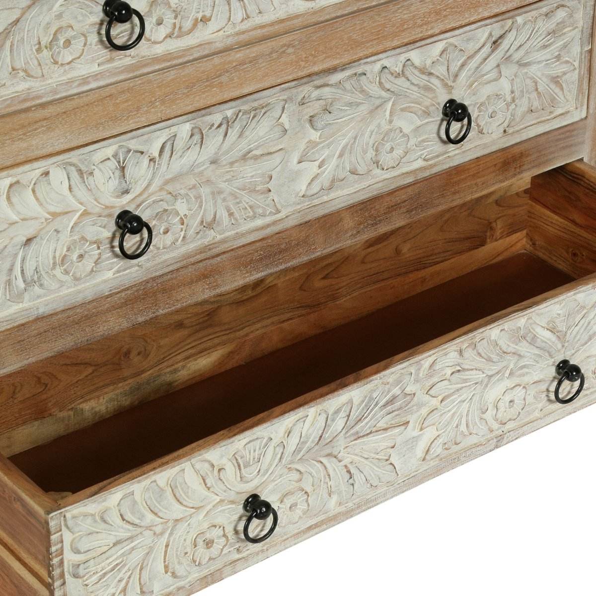 Boho Acacia Wood 3-Drawer Dresser Cabinet - Sleep Galleria