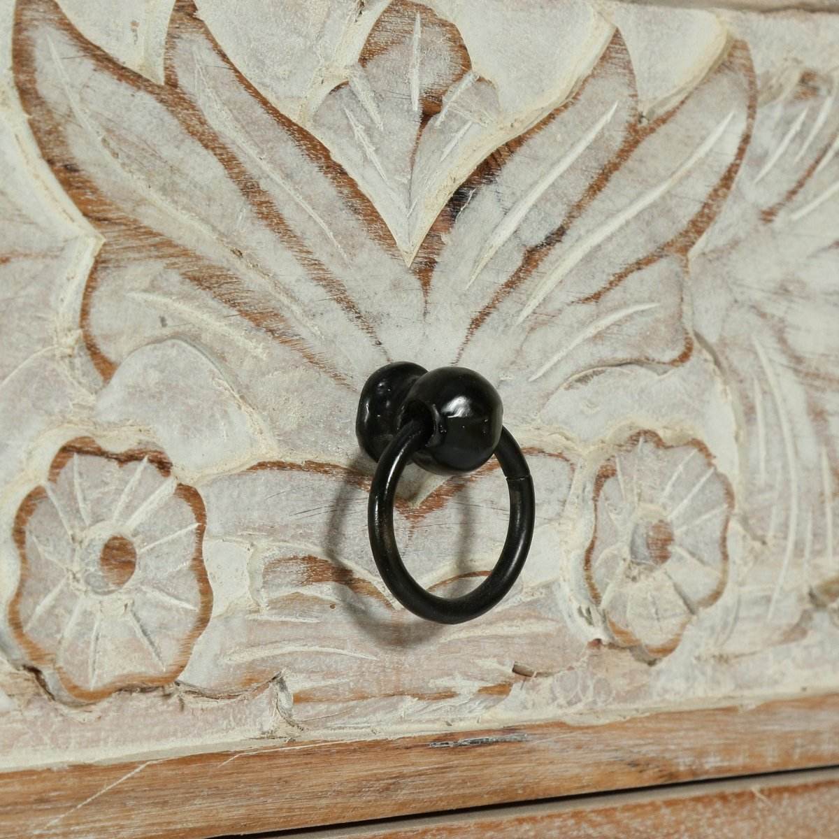 Boho Acacia Wood 3-Drawer Dresser Cabinet - Sleep Galleria