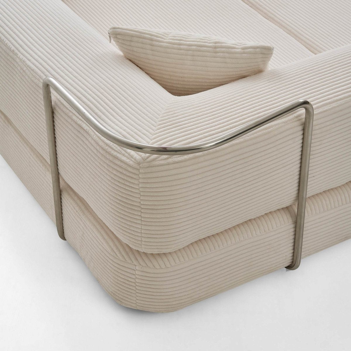 Convertible Corduroy Foam Floor Couch Sleeper Bed - Veluna - Omega Lifestyles