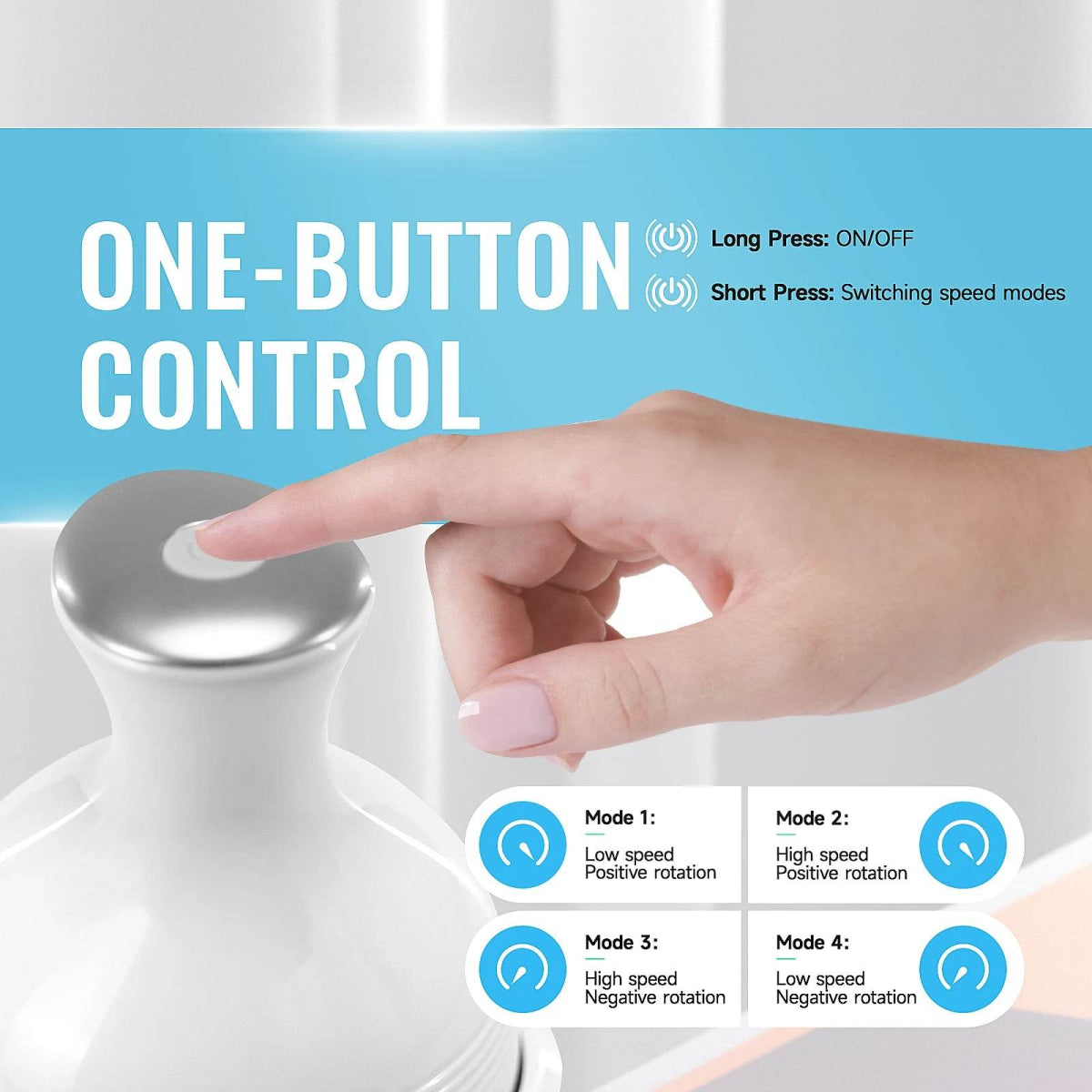 Electric Rechargeable Scalp Massager With 4 Kneading Heads - Sleep Galleria