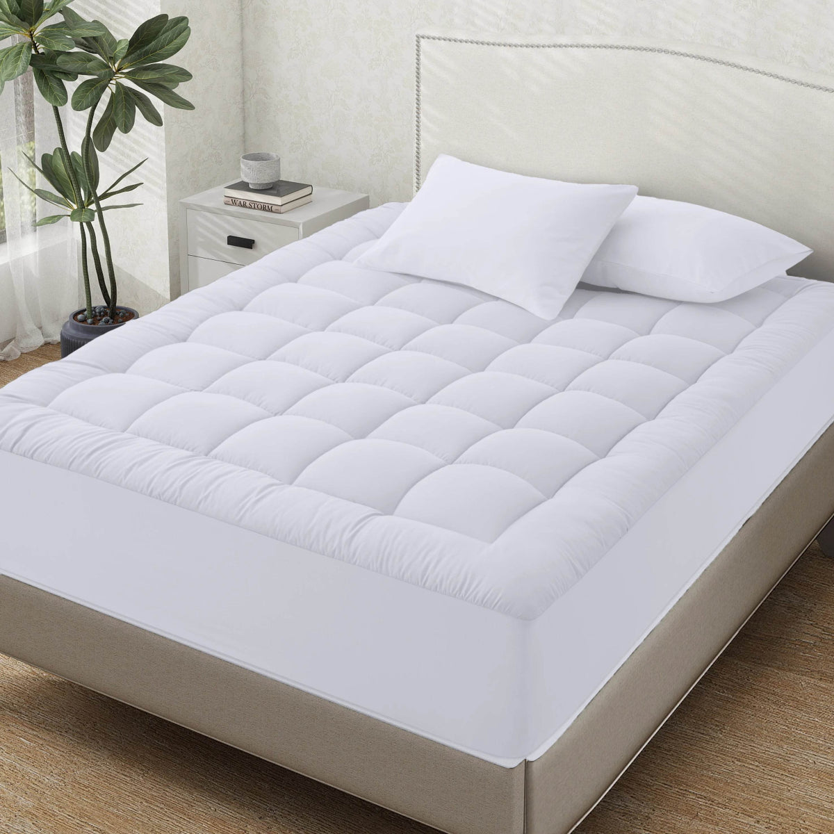 Extra Thick Polyester Mattress Topper With Elastic Pocket - Sleep Galleria