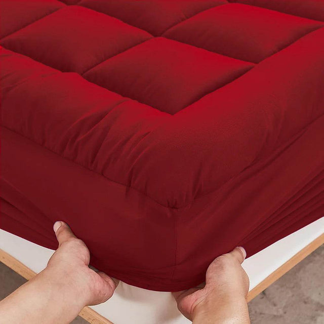 Extra Thick Polyester Mattress Topper With Elastic Pocket - Omega Lifestyles