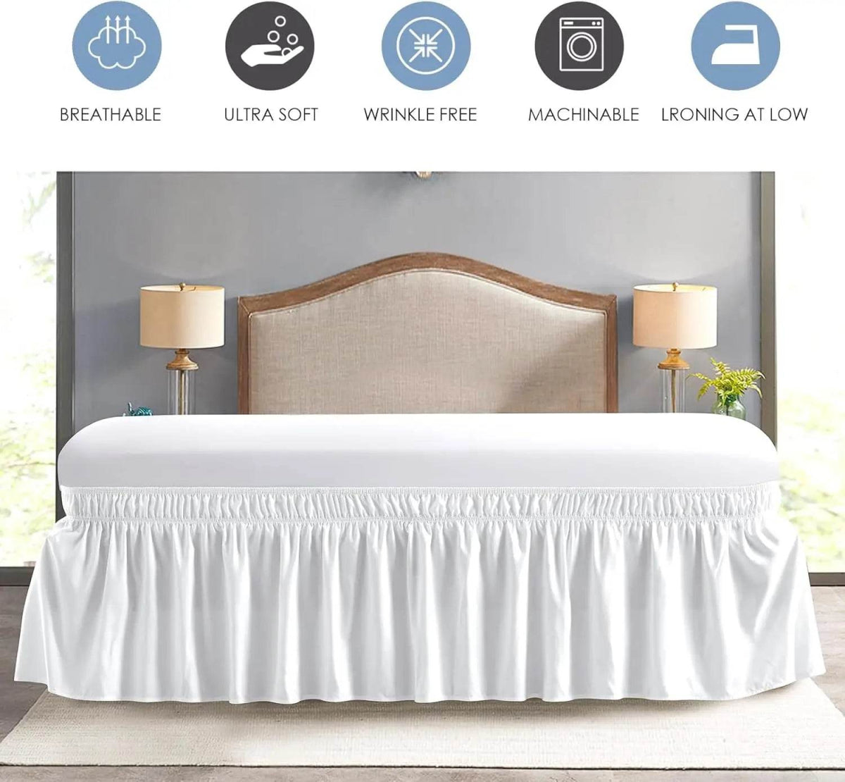Fade-Resistant Microfiber Polyester Bed Skirt With Elastic - Sleep Galleria