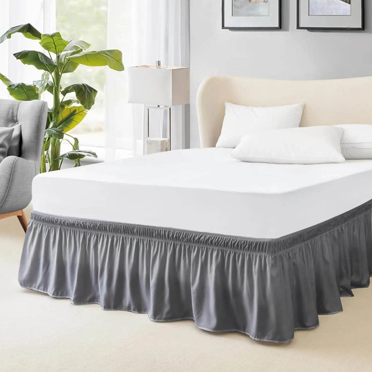 Fade-Resistant Microfiber Polyester Bed Skirt With Elastic - Sleep Galleria