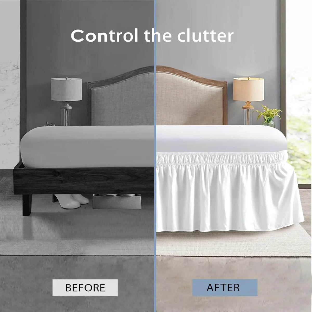 Fade-Resistant Microfiber Polyester Bed Skirt With Elastic - Sleep Galleria