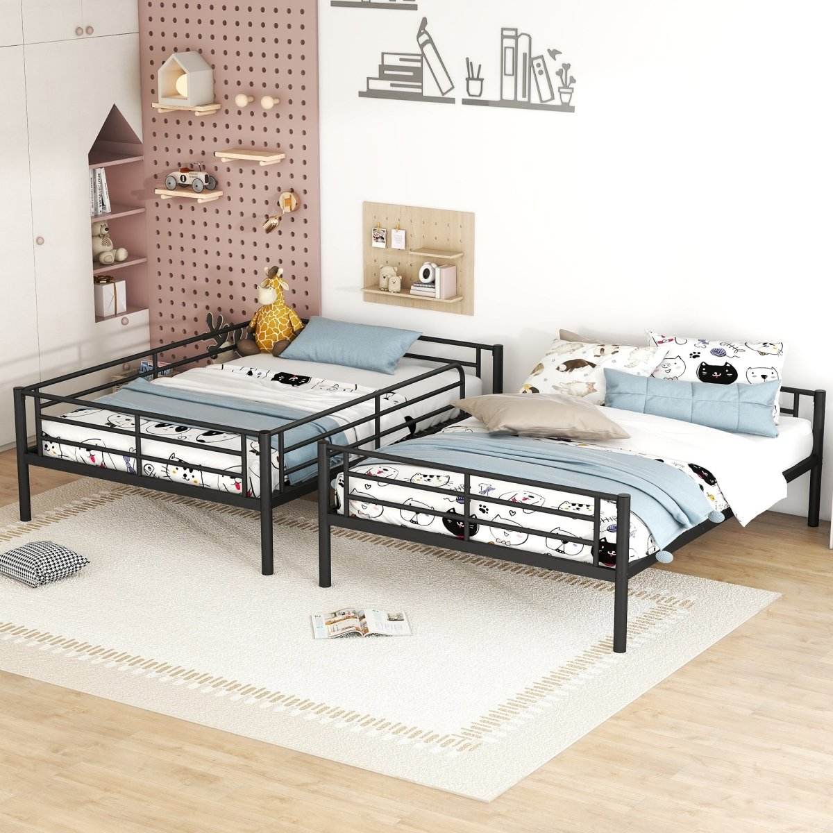 Full Over Full Iron Contemporary Metal Bunk Bed - Sleep Galleria