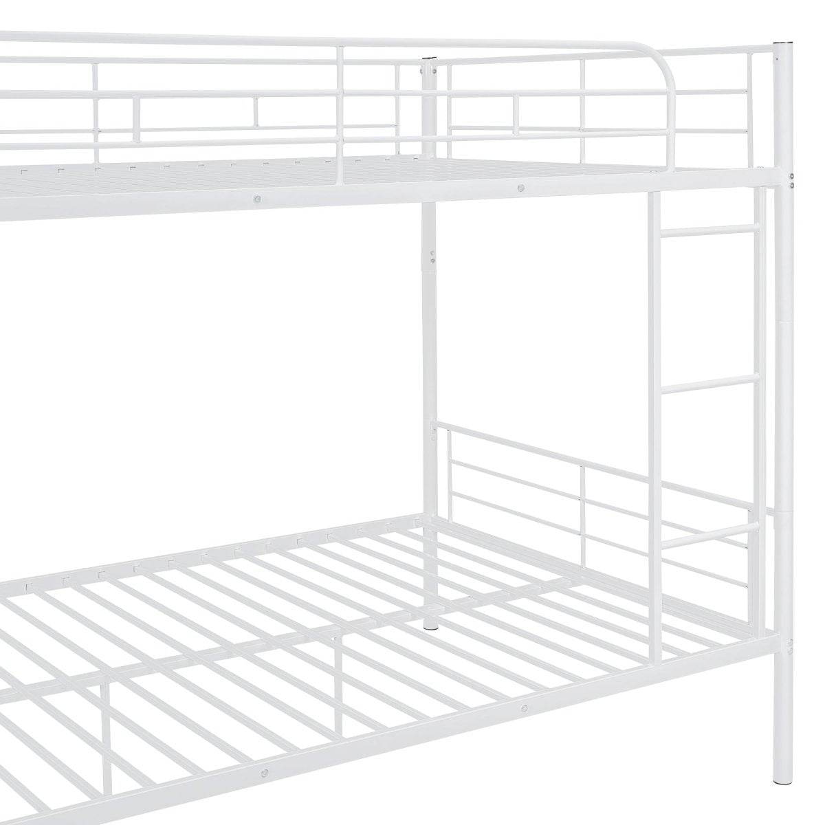 Full Over Full Iron Frame White Metal Bunk Bed - Sleep Galleria