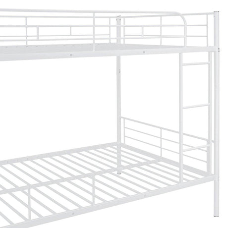 Full Over Full Iron Frame White Metal Bunk Bed - Sleep Galleria