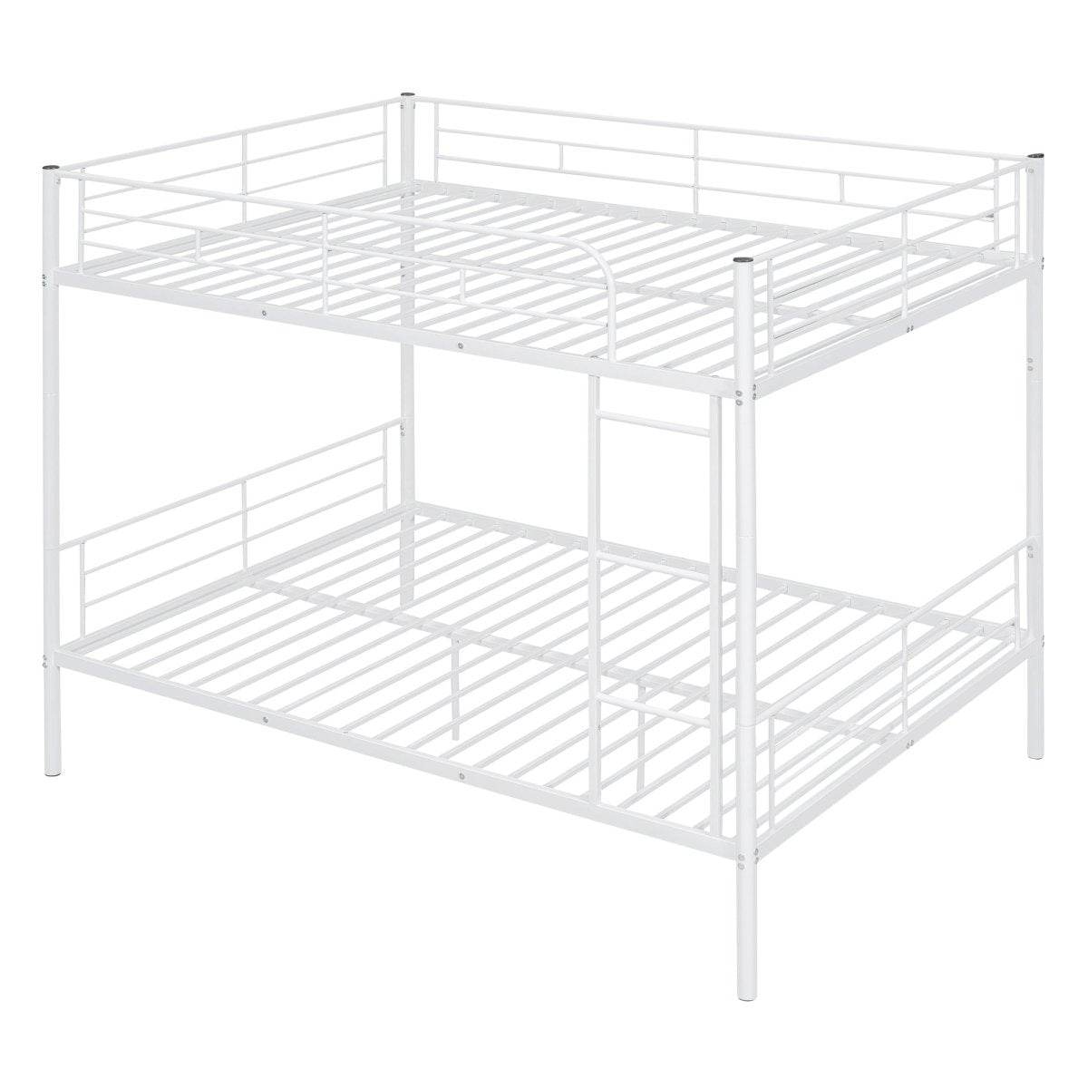 Full Over Full Iron Frame White Metal Bunk Bed - Sleep Galleria