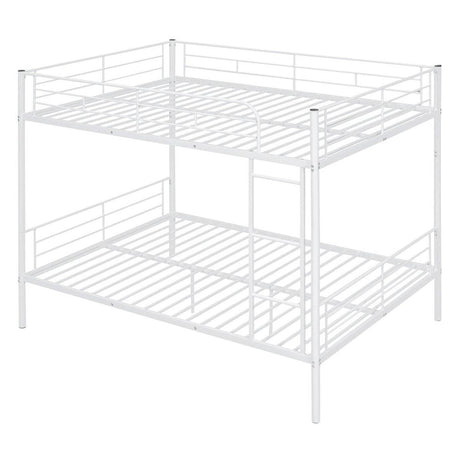 Full Over Full Iron Frame White Metal Bunk Bed - Sleep Galleria