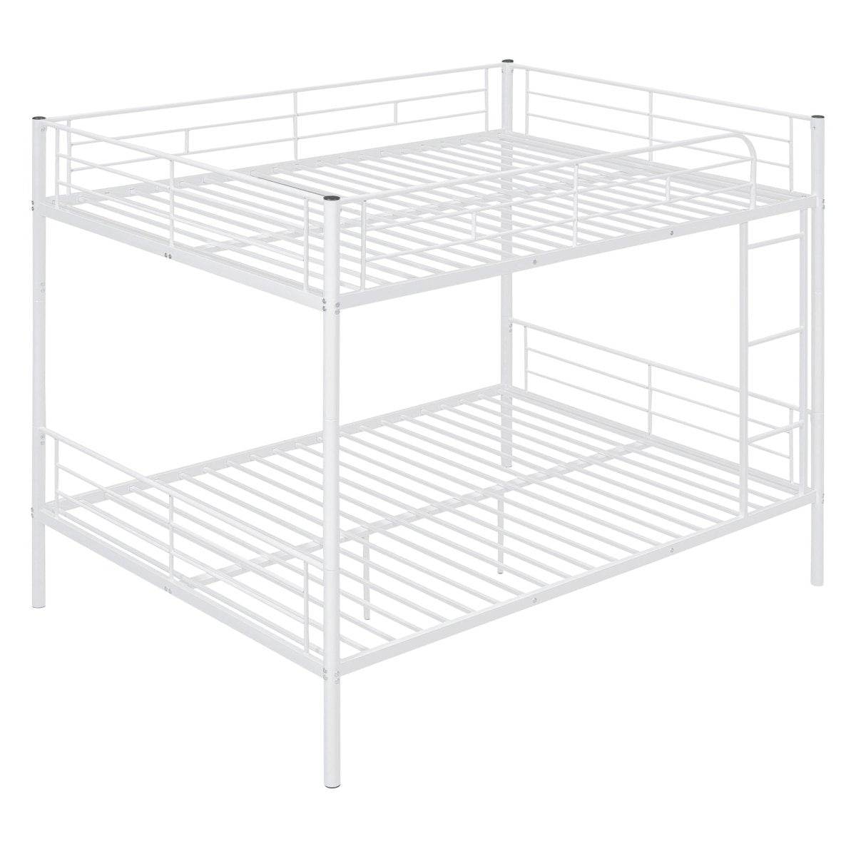 Full Over Full Iron Frame White Metal Bunk Bed - Sleep Galleria