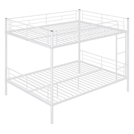 Full Over Full Iron Frame White Metal Bunk Bed - Sleep Galleria