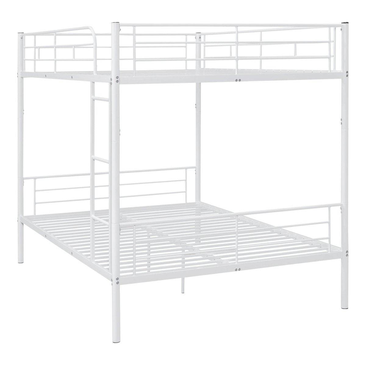 Full Over Full Iron Frame White Metal Bunk Bed - Sleep Galleria