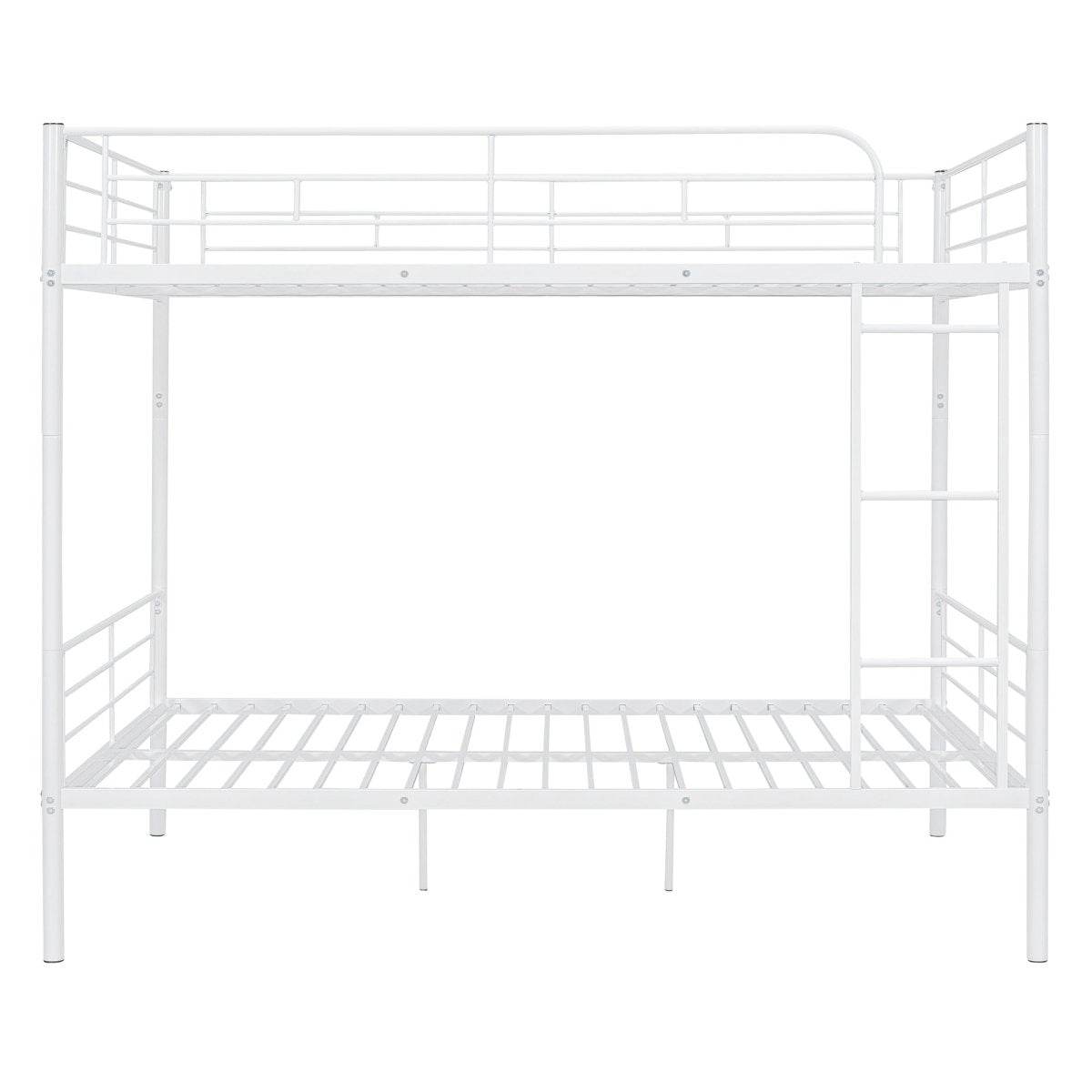 Full Over Full Iron Frame White Metal Bunk Bed - Sleep Galleria