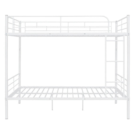Full Over Full Iron Frame White Metal Bunk Bed - Sleep Galleria