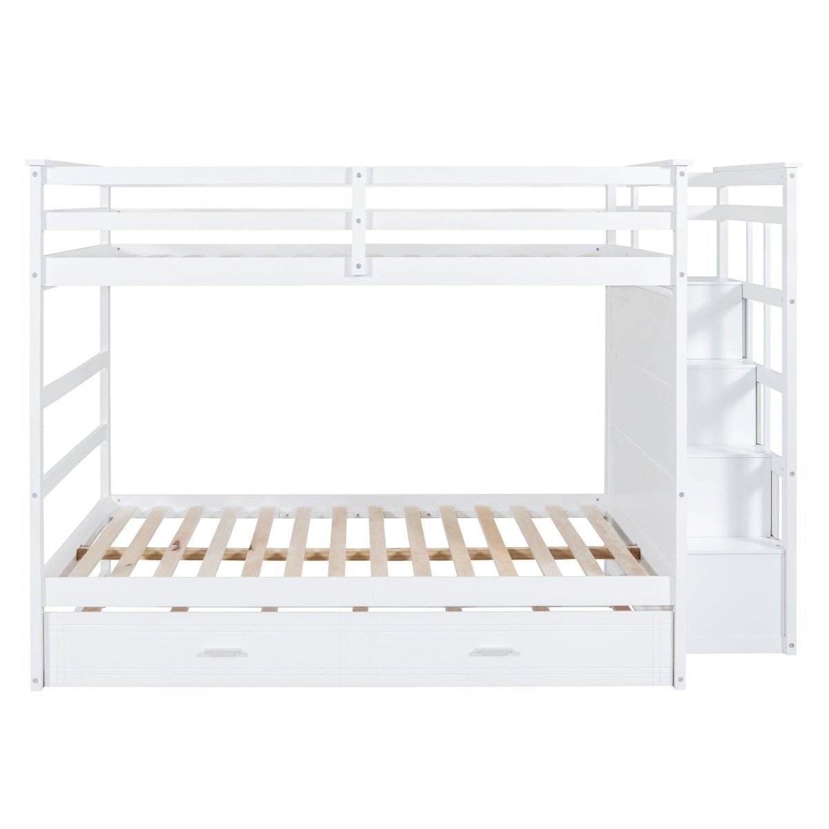 Full Over Full Solid Wood Bunk Bed With Trundle - Sleep Galleria