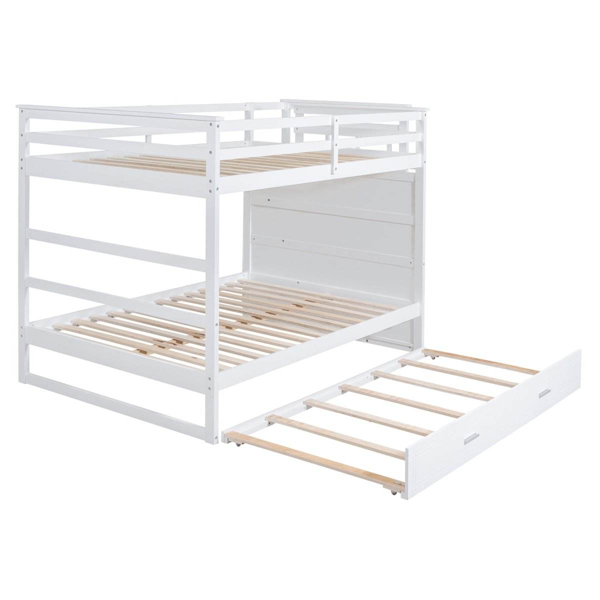 Full Over Full Solid Wood Bunk Bed With Trundle - Sleep Galleria
