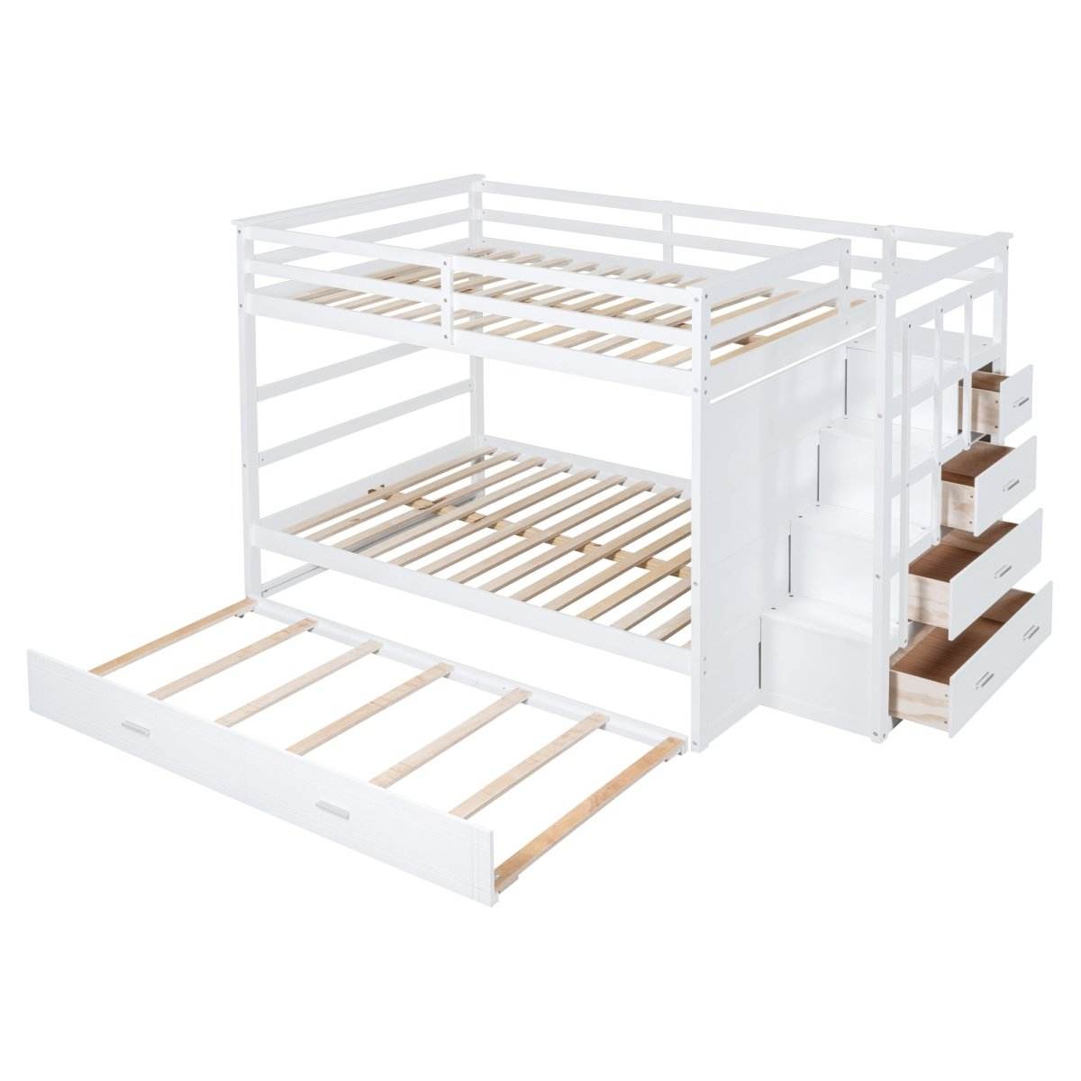 Full Over Full Solid Wood Bunk Bed With Trundle - Sleep Galleria