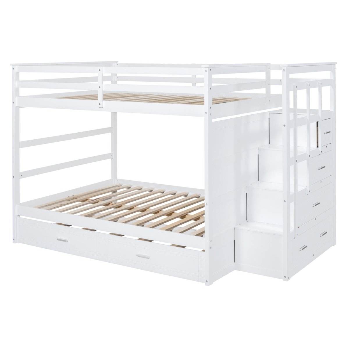 Full Over Full Solid Wood Bunk Bed With Trundle - Sleep Galleria