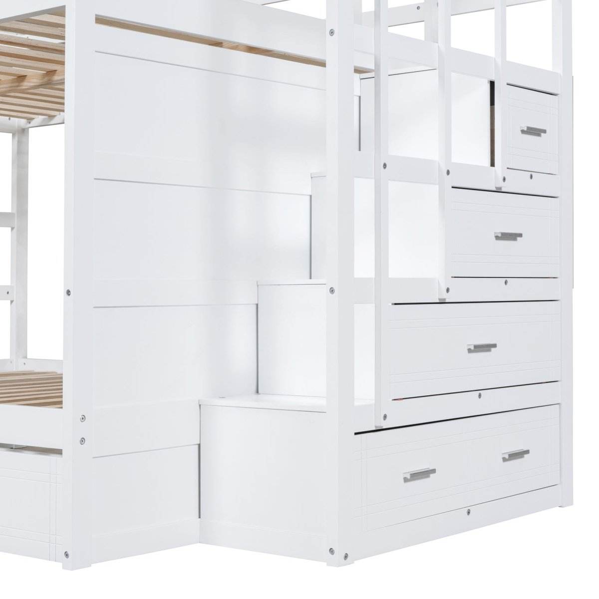 Full Over Full Solid Wood Bunk Bed With Trundle - Sleep Galleria