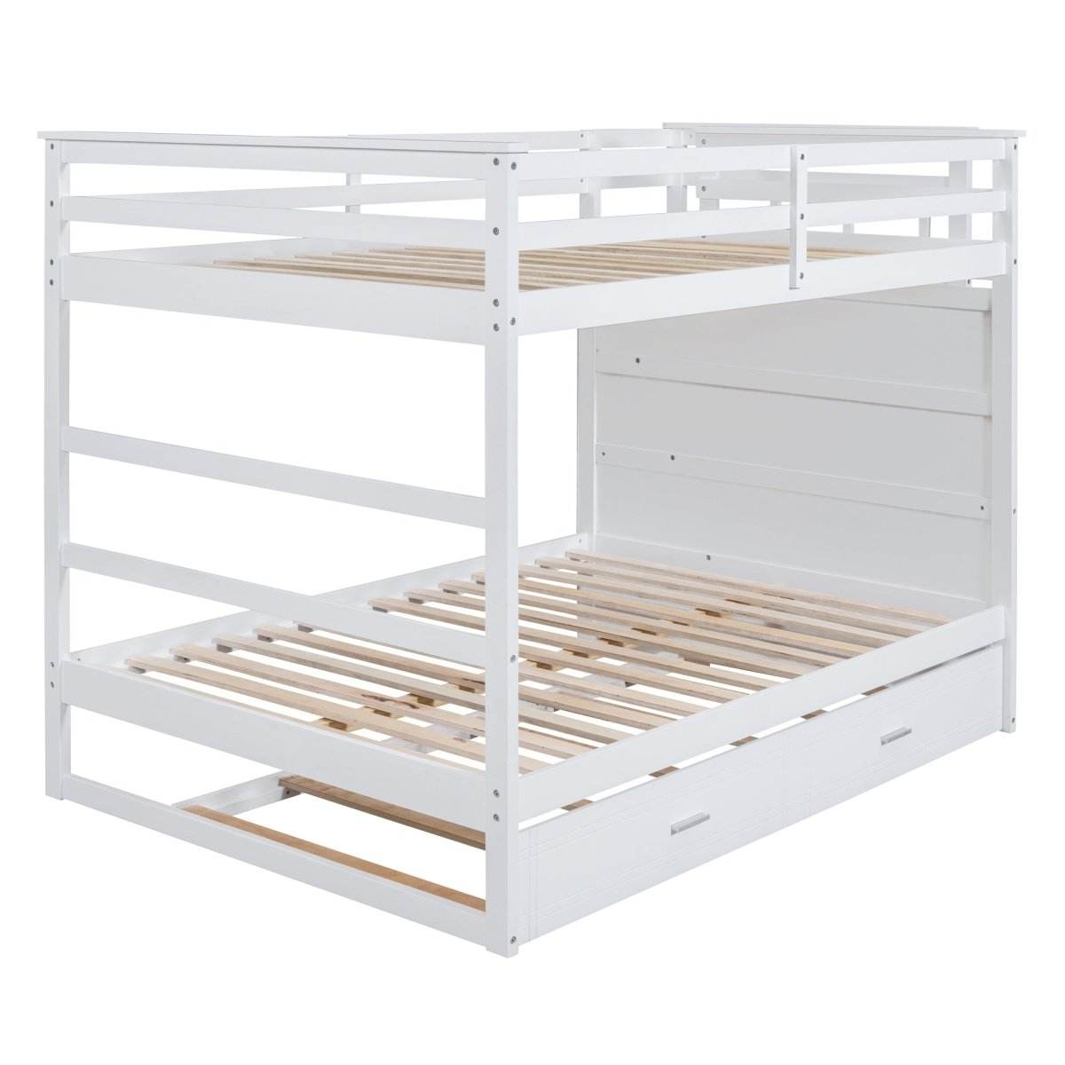 Full Over Full Solid Wood Bunk Bed With Trundle - Sleep Galleria