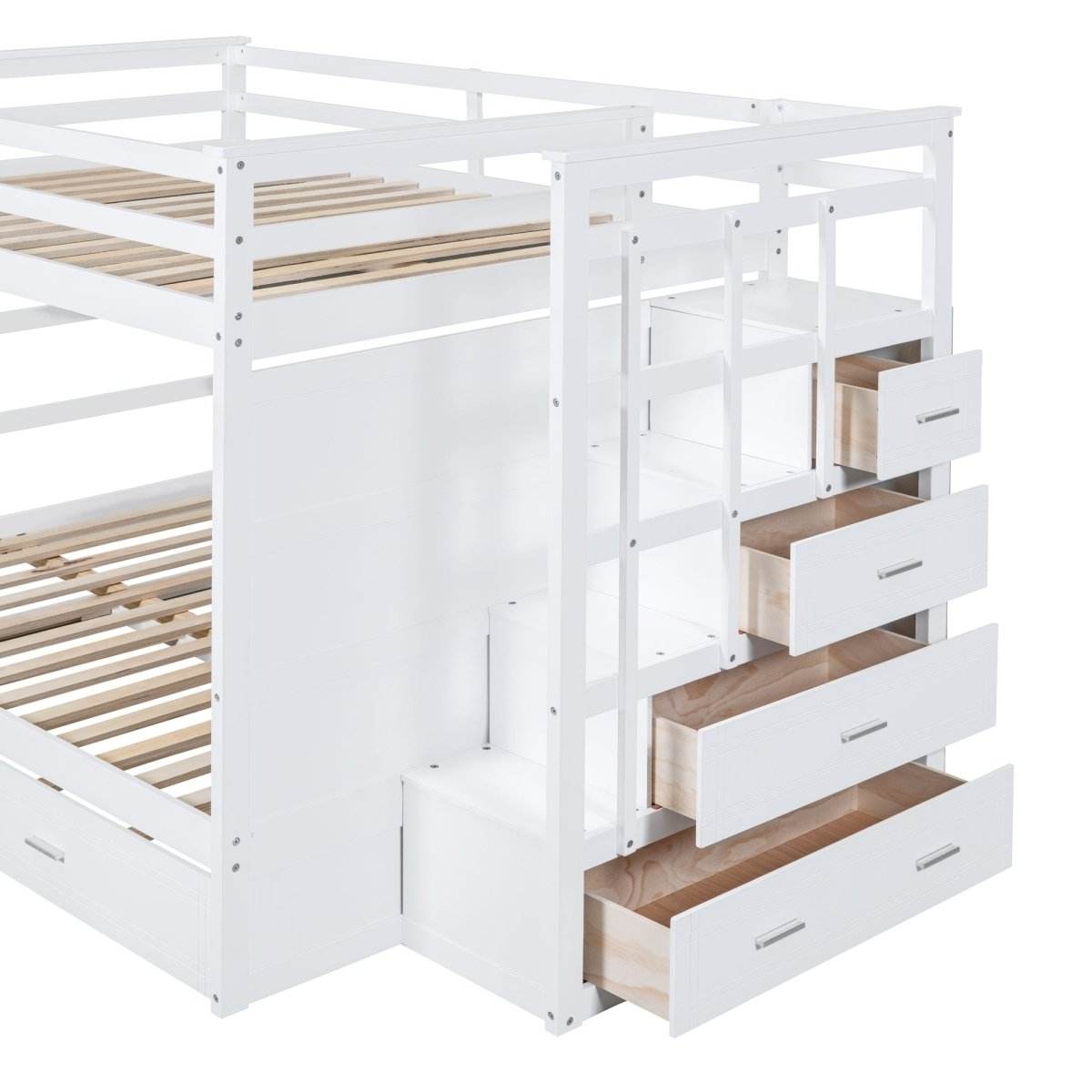 Full Over Full Solid Wood Bunk Bed With Trundle - Sleep Galleria