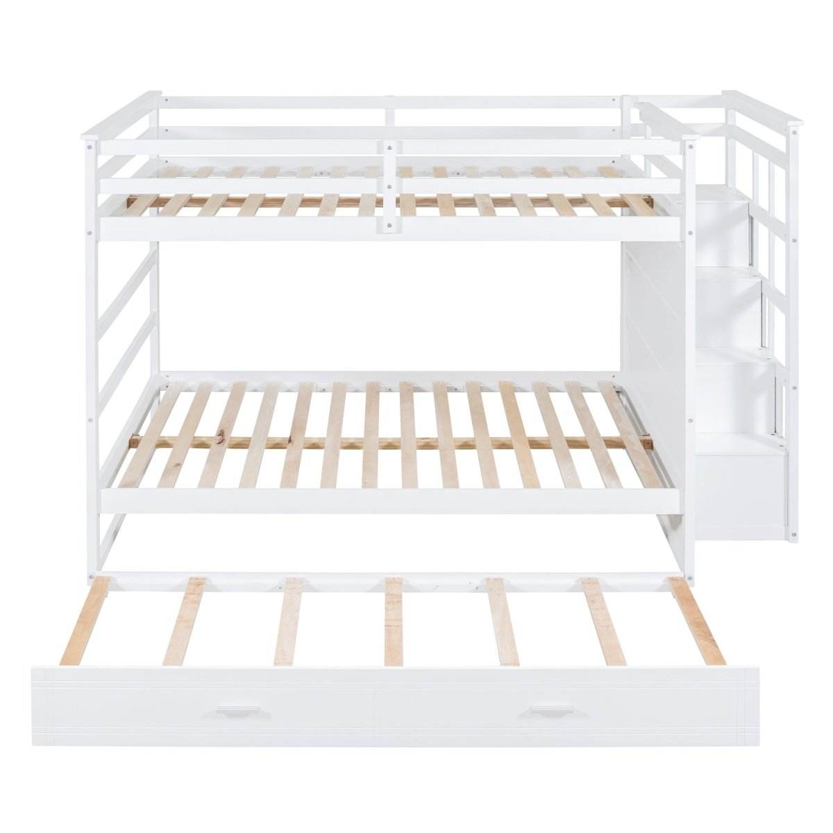 Full Over Full Solid Wood Bunk Bed With Trundle - Sleep Galleria